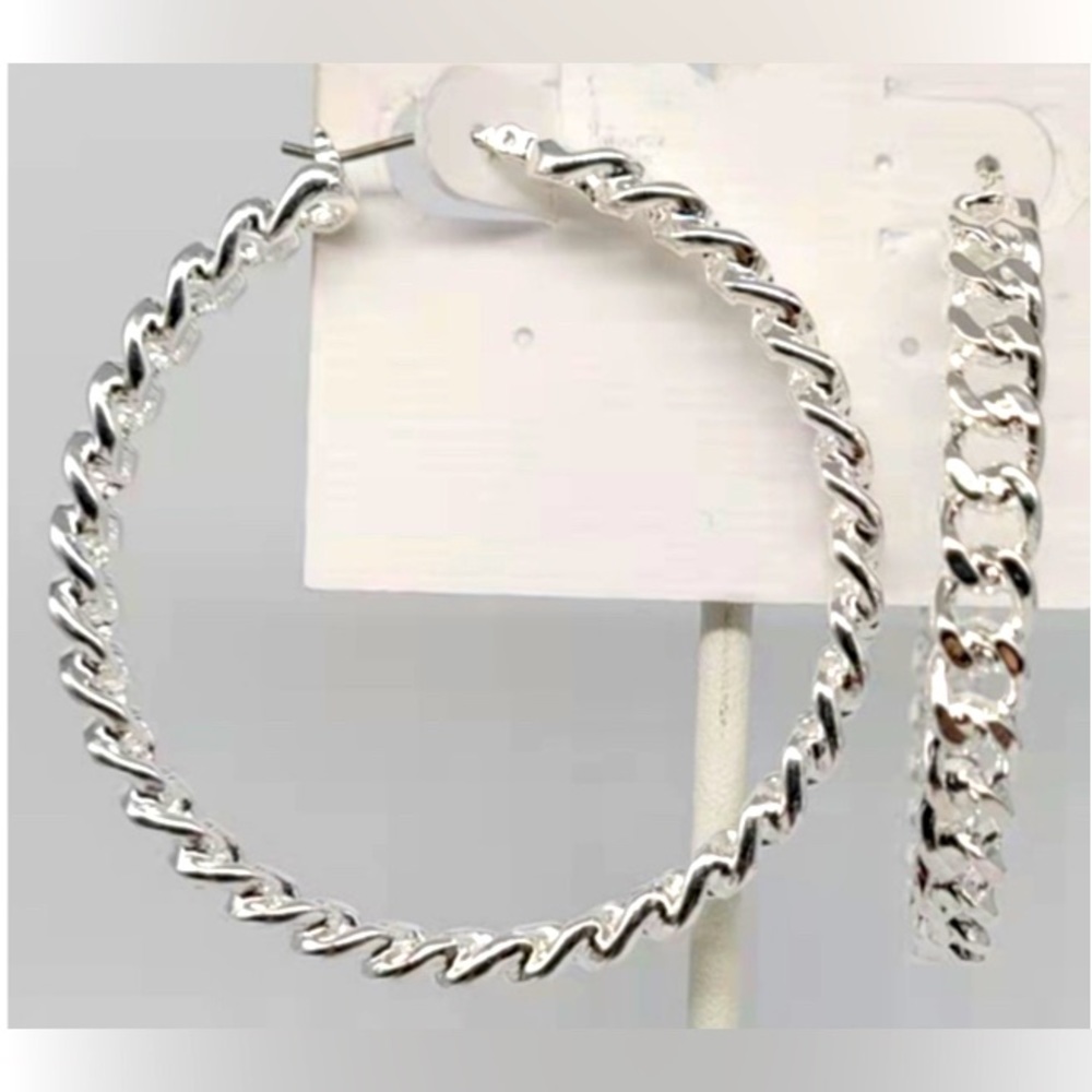 Sofia Vergara Silver Hoops